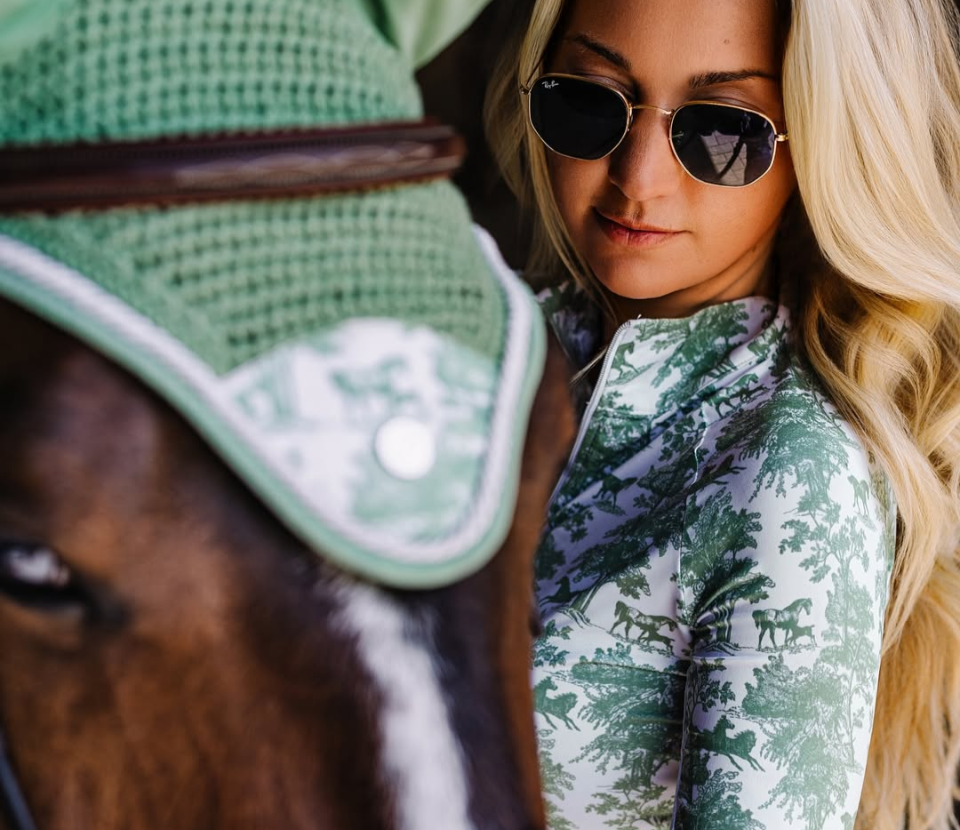 Dapple Bay Toile Riding Top Long Sleeve - Green