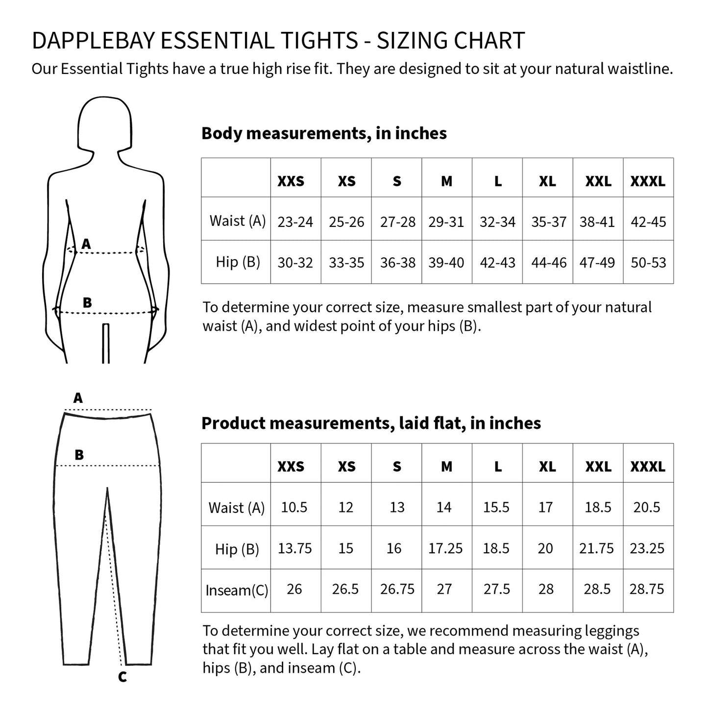 Dapplebay Constellation Essential Full Seat Tights - Black