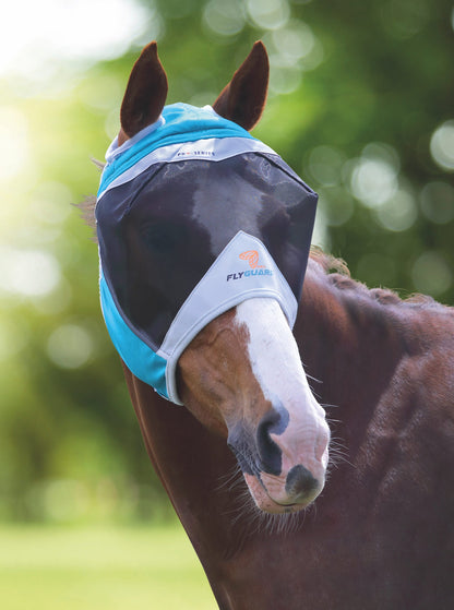 FlyGuard Pro Fine Mesh Fly Mask With Ear Hole - Black