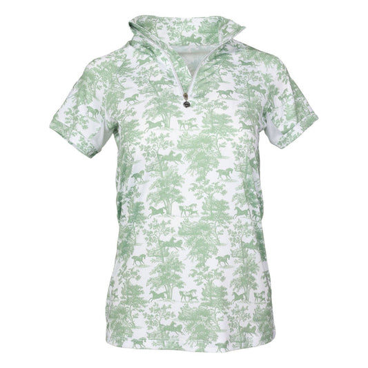 Dapple Bay Toile Riding Top Short Sleeve - Green