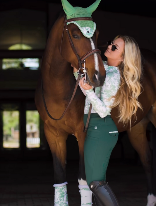 Dapple Bay Toile Riding Top - Green