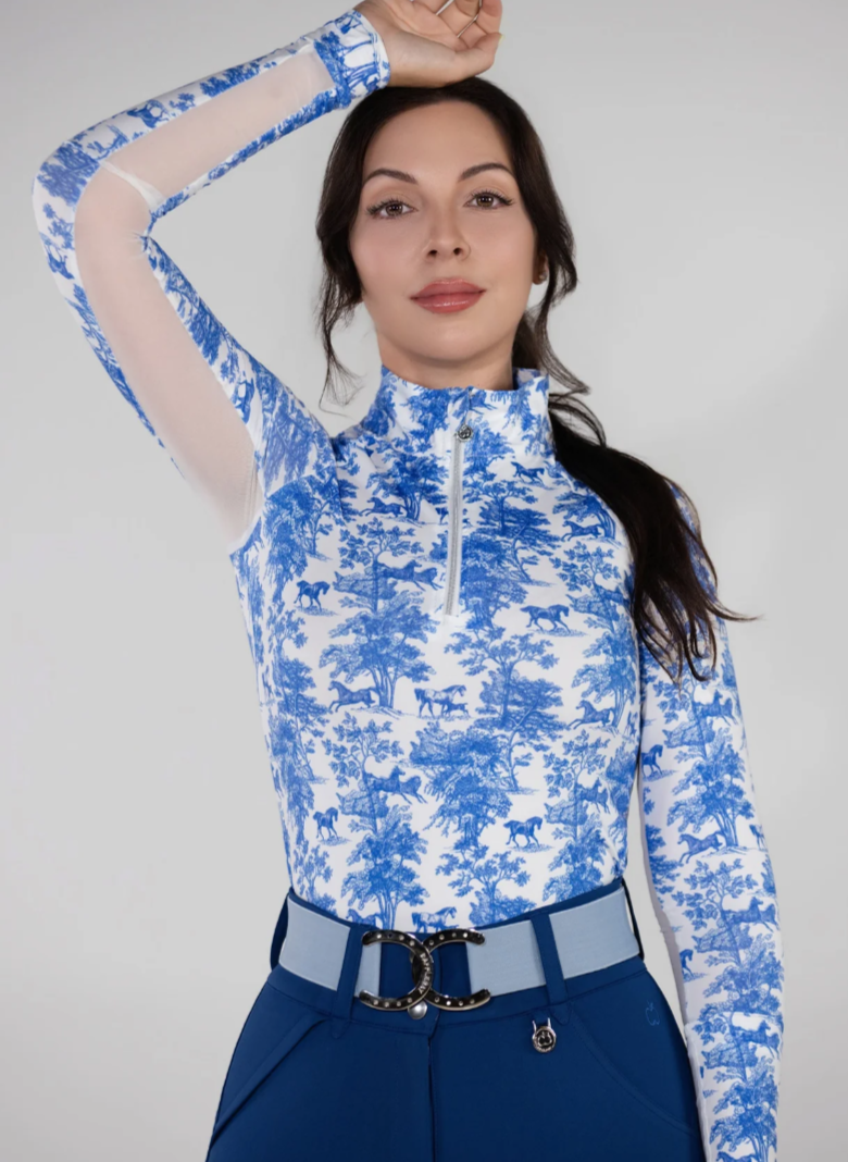 Dapple Bay Toile Riding Top - Long Sleeve