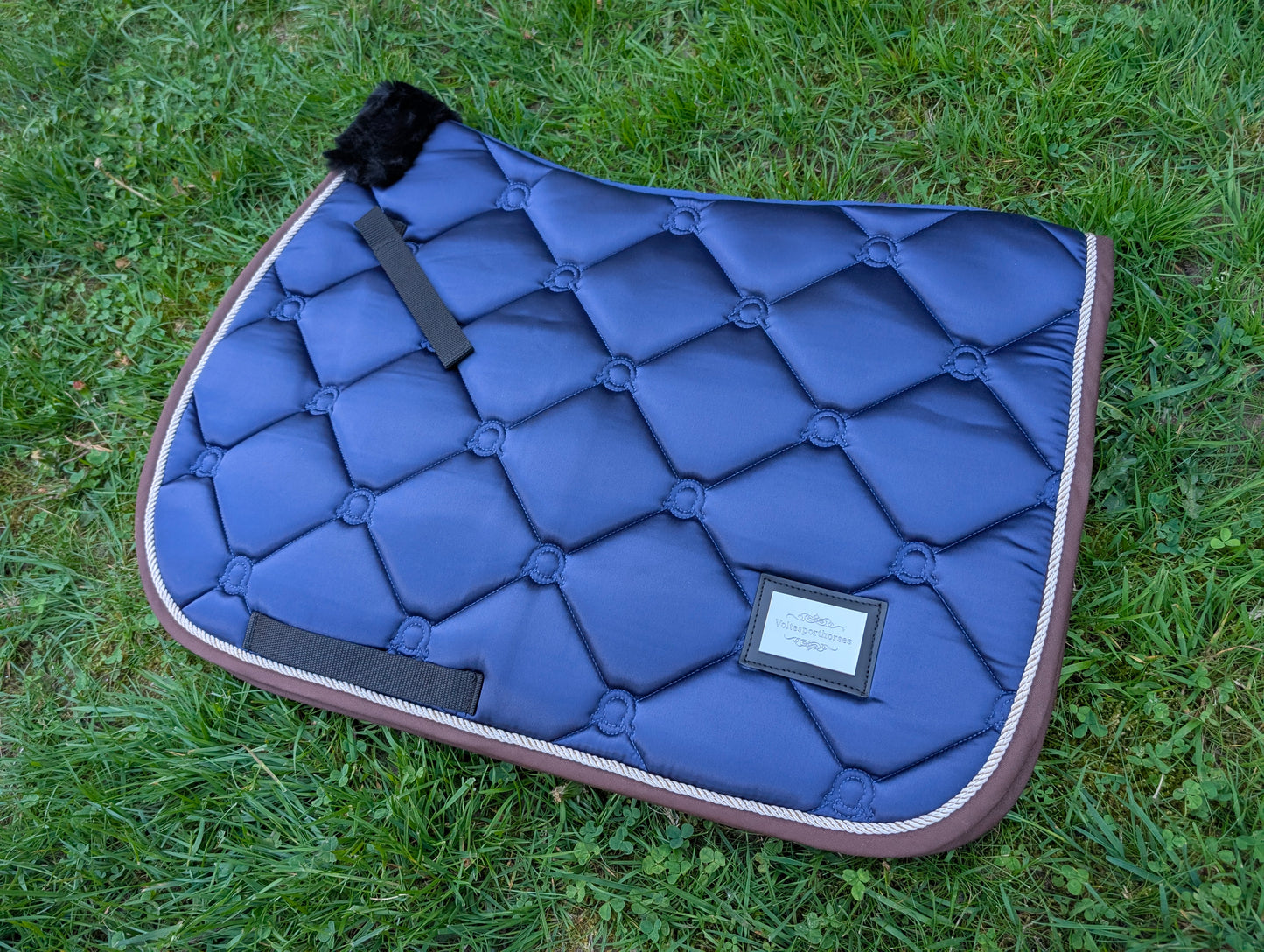 Navy Satin Jump Saddle Pad