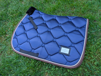 Navy Satin Jump Saddle Pad