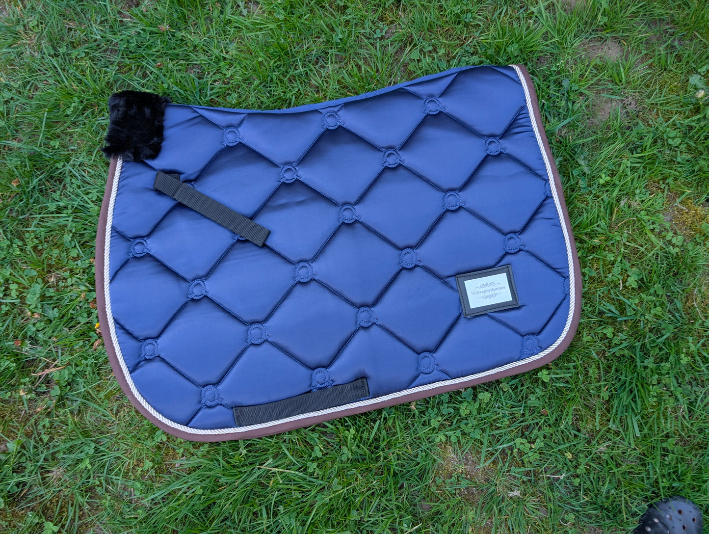 Navy Satin Jump Saddle Pad