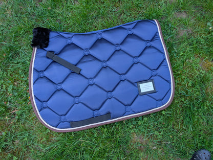 Navy Satin Jump Saddle Pad